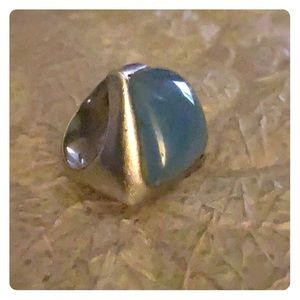 Sterling silver ring with real stone